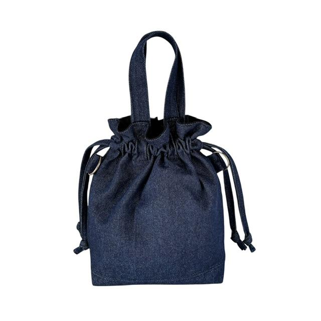 デニムの猫boxer2way巾着ショルダーバッグ | 5枚目