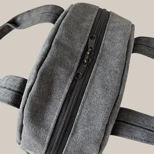 黒帆布の6連ハトメ2wayボストンショルダーバッグ | 8枚目