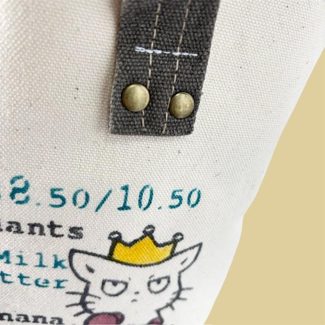 生成り＋グレー帆布の猫boxer手提げトートバッグ | 11枚目