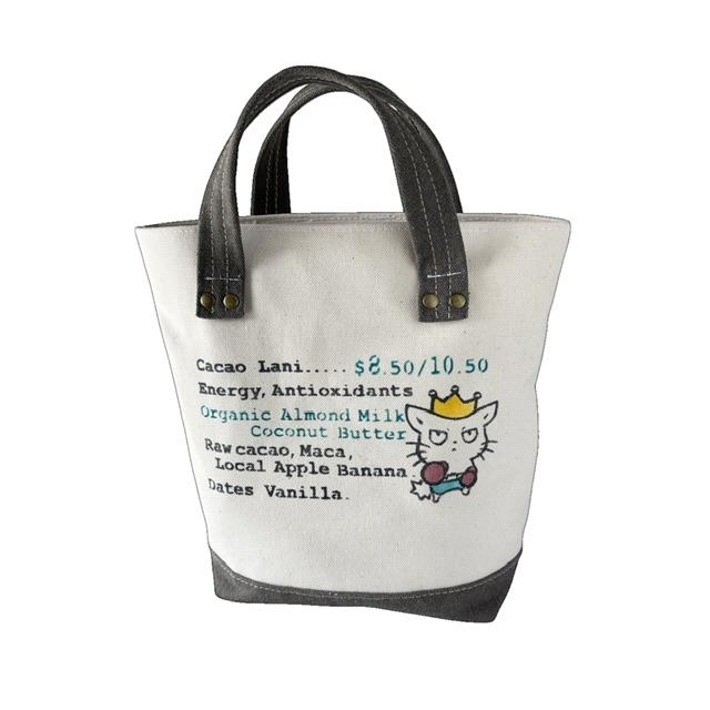 生成り＋グレー帆布の猫boxer手提げトートバッグ | 2枚目