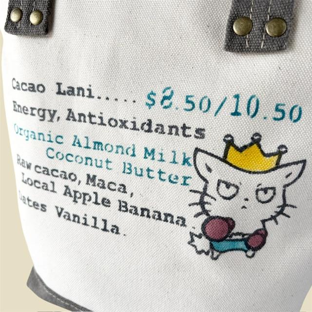 生成り＋グレー帆布の猫boxer手提げトートバッグ | 3枚目