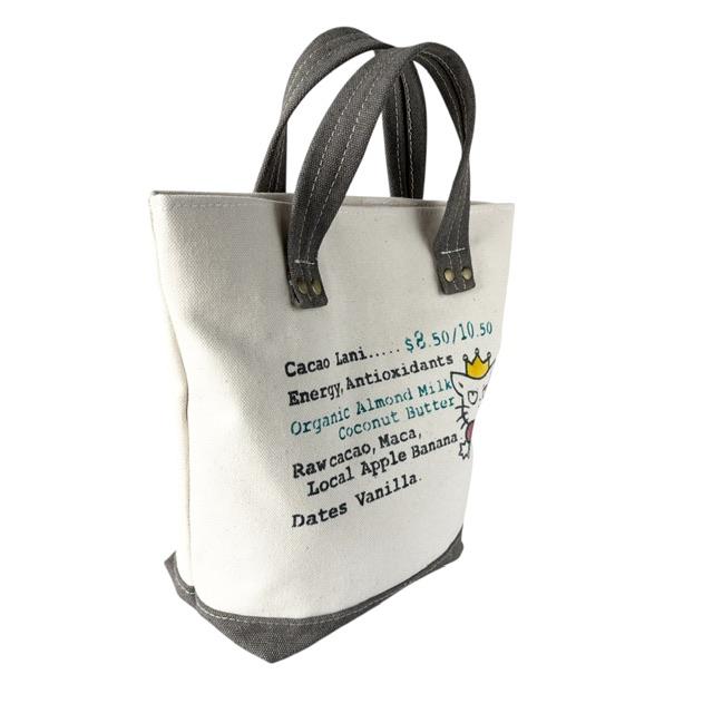 生成り＋グレー帆布の猫boxer手提げトートバッグ | 4枚目