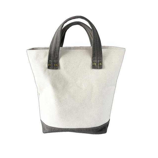 生成り＋グレー帆布の猫boxer手提げトートバッグ | 5枚目