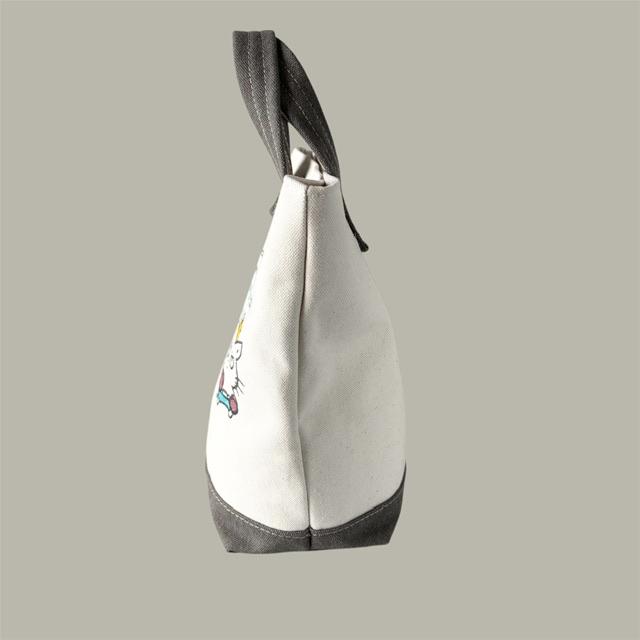 生成り＋グレー帆布の猫boxer手提げトートバッグ | 6枚目