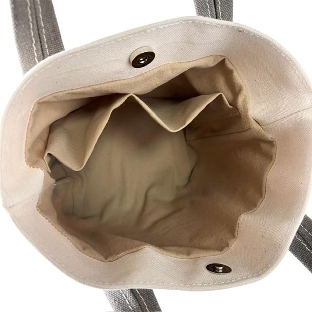 生成り＋グレー帆布の猫boxer手提げトートバッグ | 8枚目