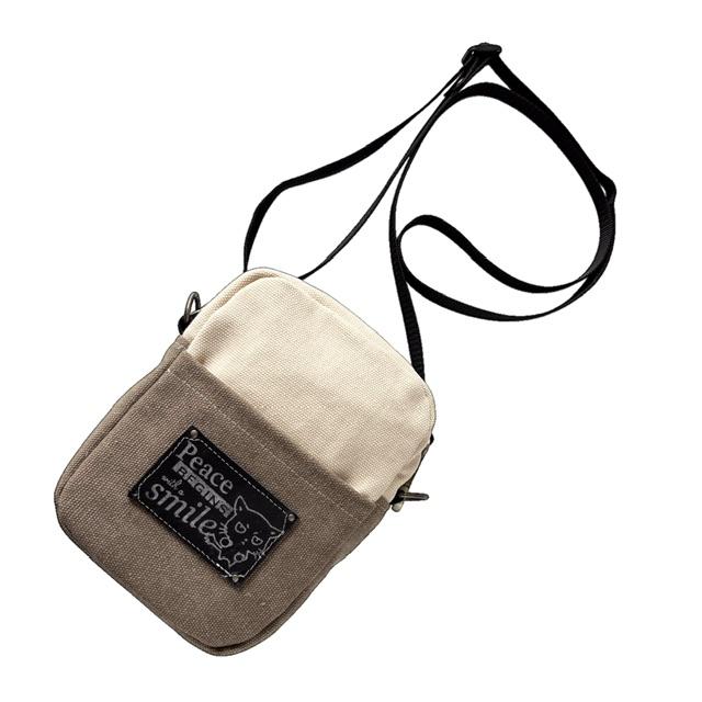 猫boxerのお出かけミニショルダーバッグ(ブラウン＋生成り