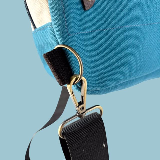 長財布ok⭐︎空色＋生成り帆布の猫boxerボディバッグ | 10枚目