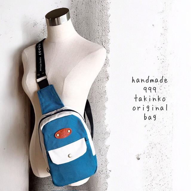 長財布ok⭐︎空色＋生成り帆布の猫boxerボディバッグ | 14枚目