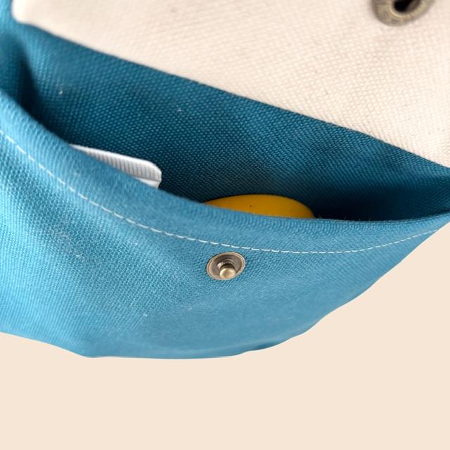 長財布ok⭐︎空色＋生成り帆布の猫boxerボディバッグ | 5枚目