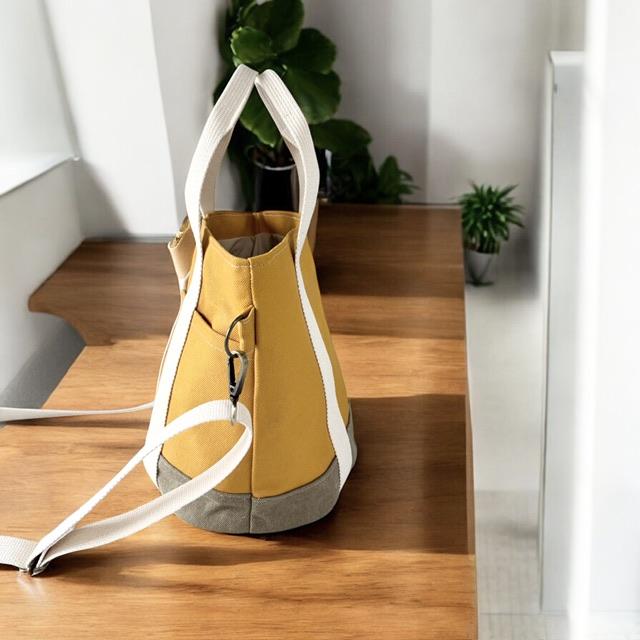 ３色帆布と猫boxerの丸底2wayトートバッグ | 6枚目