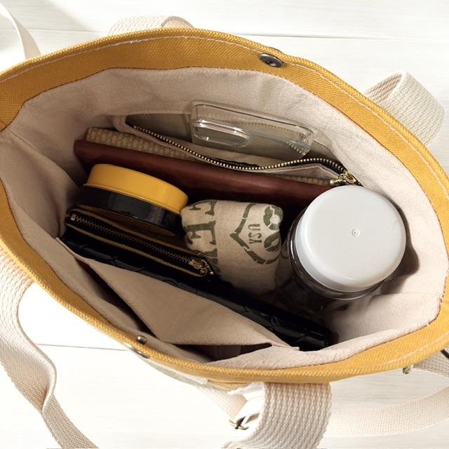 ３色帆布と猫boxerの丸底2wayトートバッグ | 9枚目