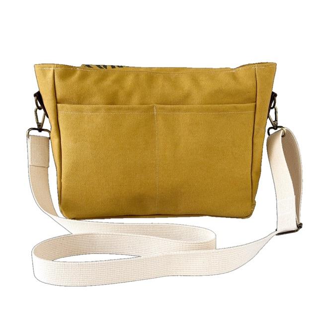 マスタード帆布の猫boxerデカロゴフラップショルダーバッグ | 6枚目