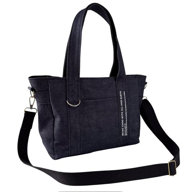 A4入る⭐︎国産デニムの3wayナチュラルショルダートートバッグ