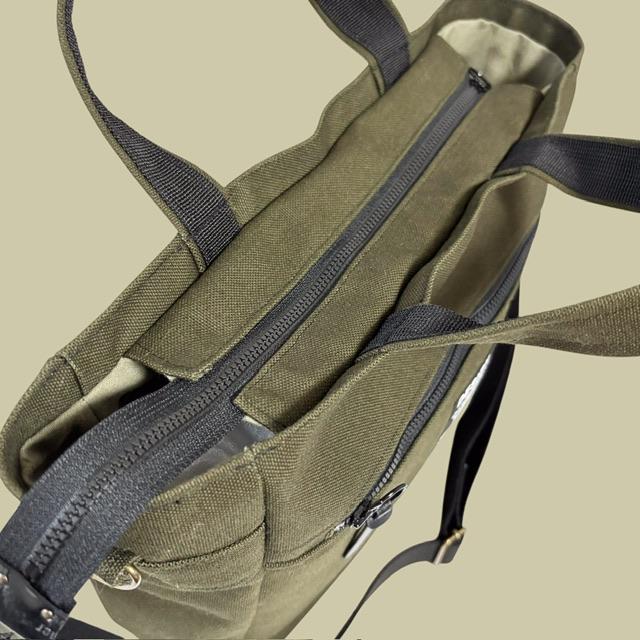 A4入る⭐︎カーキ帆布の男前スクエアトートバッグ | 7枚目