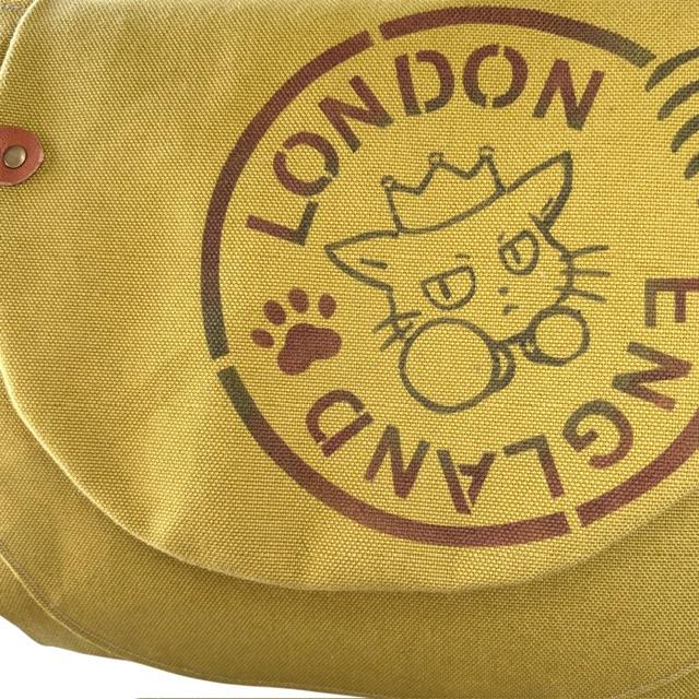 マスタード帆布の猫boxerスタンプフラップバッグ | 3枚目