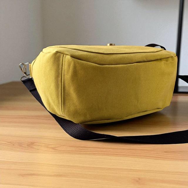 マスタード帆布の猫boxerスタンプフラップバッグ | 9枚目