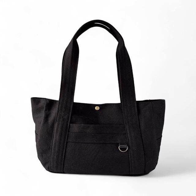 ノワール帆布の肩かけころりんトートバッグ | 2枚目