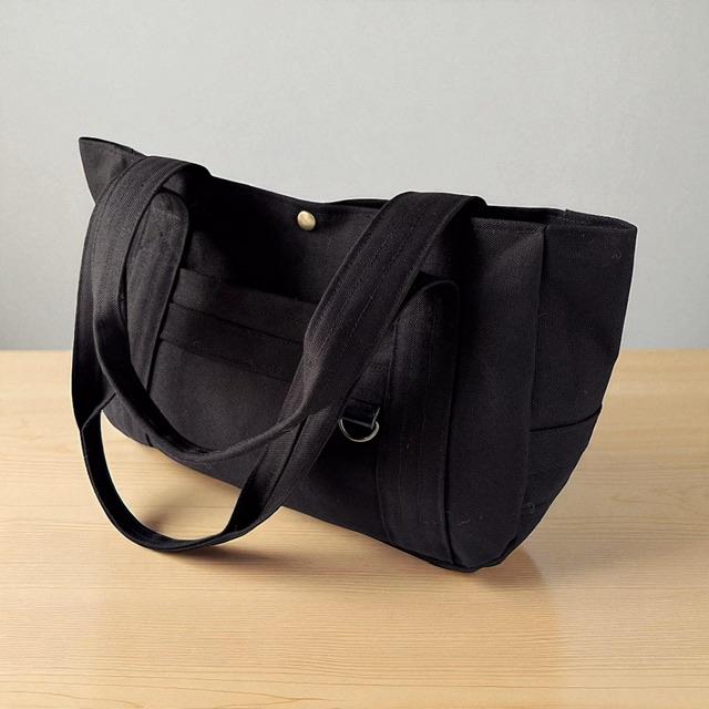 ノワール帆布の肩かけころりんトートバッグ | 5枚目