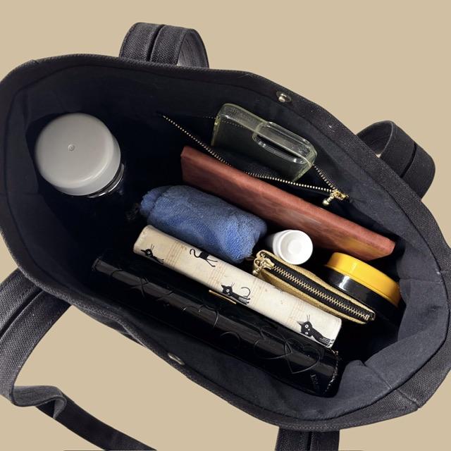 ノワール帆布の肩かけころりんトートバッグ | 7枚目