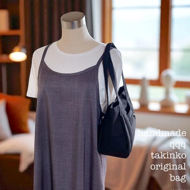 ノワール帆布の肩かけころりんトートバッグ | 8枚目