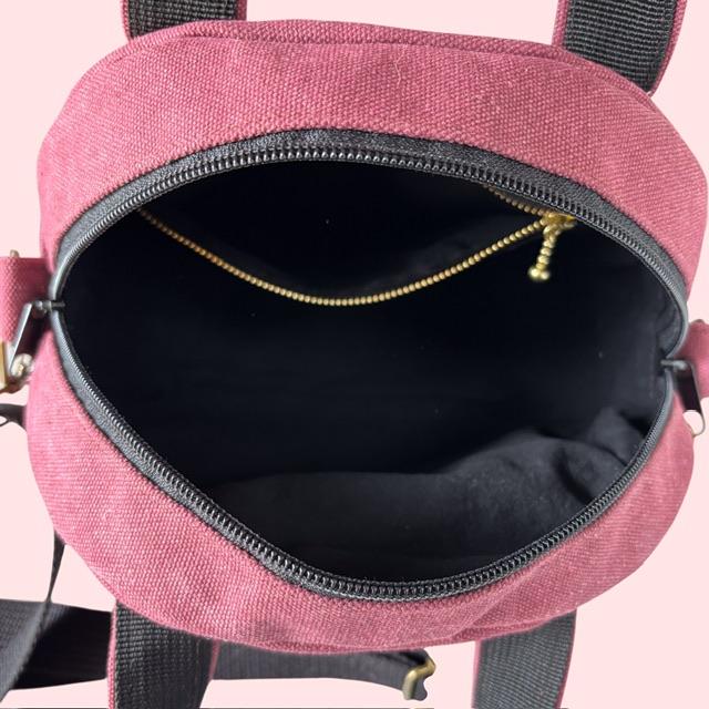 赤帆布の2wayコンパクトボストンショルダーバッグ | 10枚目