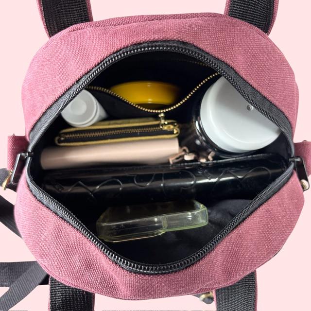 赤帆布の2wayコンパクトボストンショルダーバッグ | 11枚目