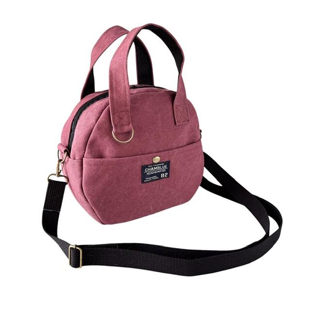 赤帆布の2wayコンパクトボストンショルダーバッグ | 3枚目