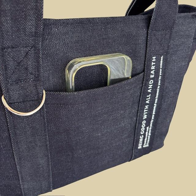 A4入る⭐︎国産デニムの3wayナチュラルショルダートートバッグ | 5枚目