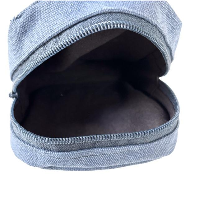 2色帆布の猫boxerミニボディバッグ(ブルー | 8枚目